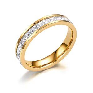Stainless steel gold stackable ring